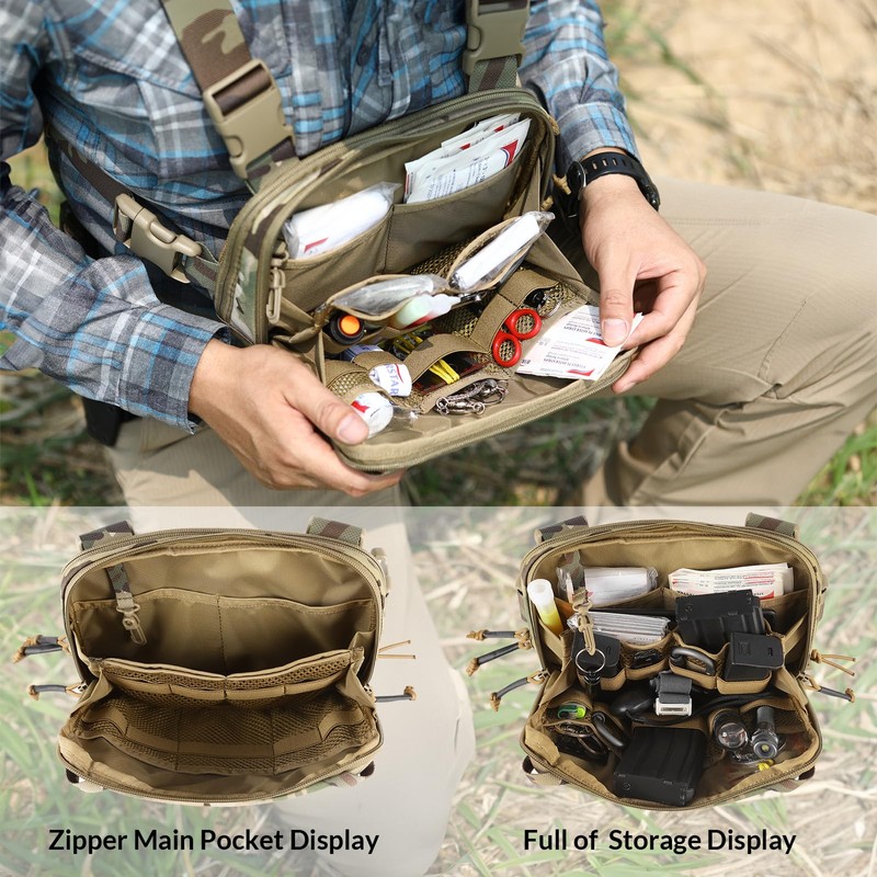 VOTAGOO Tactical Chest Bag, 2L Capacity, Molle Chest Rig, Chest