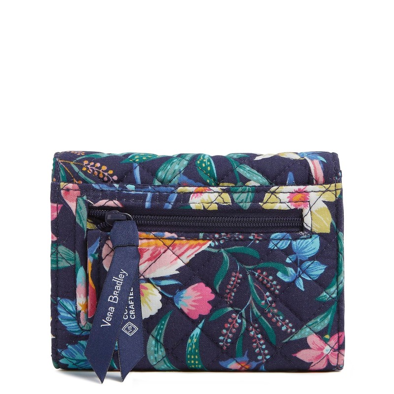 Cotton Riley Compact Wallet With Rfid Protection, Flamingo Garden, One