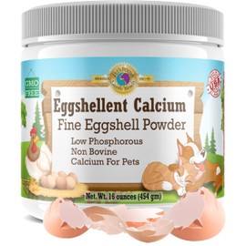 Calcium for Dogs and Cats - Fine Eggshell Powder - Strong Hip & Joint Supplement for Dogs and Cats- Dietary Supplement - No Additives - Pet's Friend Eggshellent Calcium 16oz
