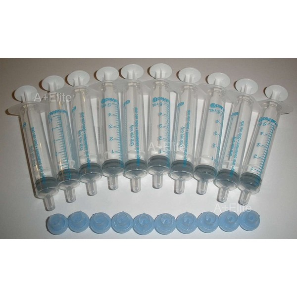 BAXA ExactaMed Oral Liquid Medication Syringe 5cc/5mL 10/PK Clear Medicine Dose Dispenser with Cap Exacta-Med Baxter Comar Latex Free