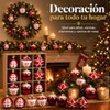 Cm-top Adornos Navideños de Santa Claus 9 Piezas,ornamentos Esferas,rojo
