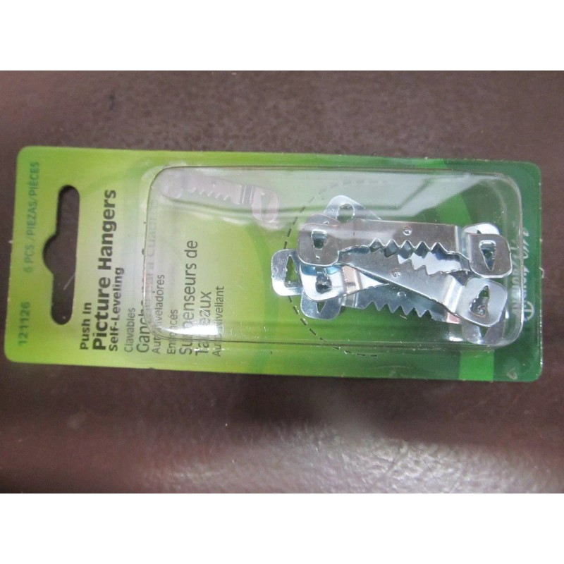 Hillman Sawtooth Pushpin Hangers Self-leveling Hillman #121126 6 pieces NEW
