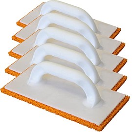 Kronen Hansa 5 x Reibfix Sponge Rubber Floating Board for Plastering Work (Plastic Smoothing Board, Cleaning Board, Coarsely Pored, Made in Germany, Rubber Sponge Pad 140 x 280 mm, Thickness 10 mm)