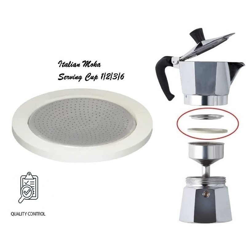 BSSTORE Moka Filter Compatible With Three Gaskets (6 Cups)