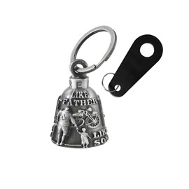 Colorful Motorcycle Bell with Hanger for Biker, Good Luck Biker Bells & Motorcycle Accessories, Key Chain for Luck, Like Father Like Son, Medium