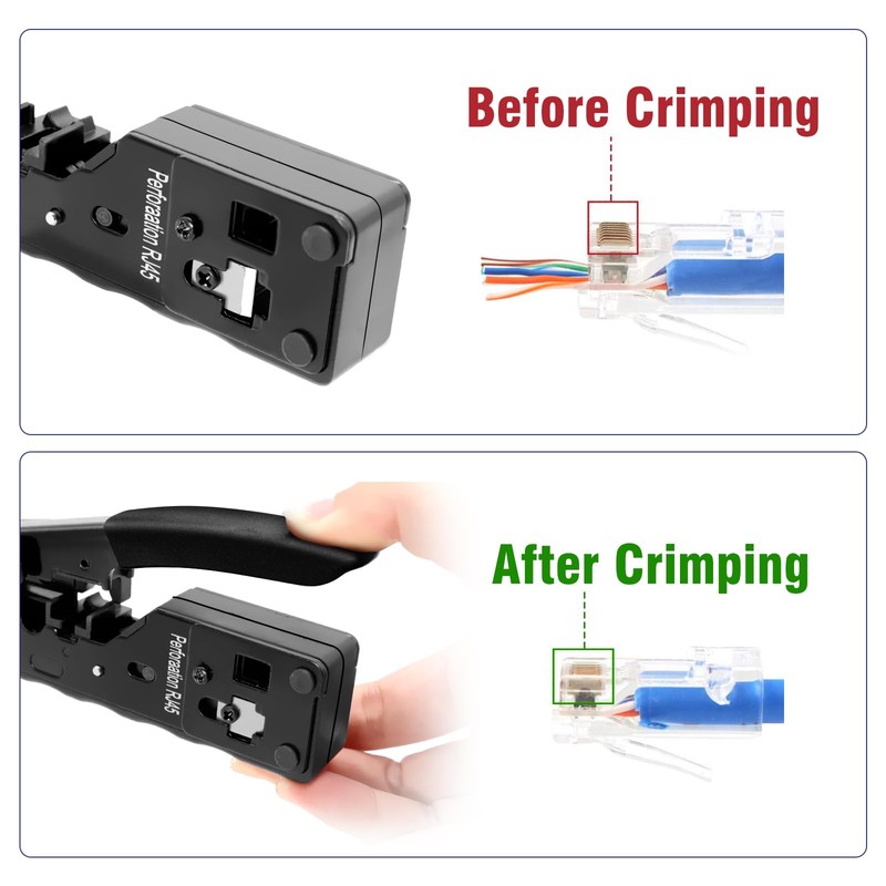 ZHITING RJ45 Crimping Pliers Network Connector Set with 12 x