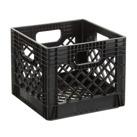 xcxc411 Heavy Duty Square Milk Crate Black