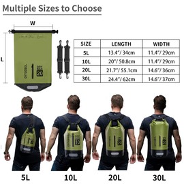 Blackace arteesol Waterproof Dry Bag 5L 10L 20L 30L 20L 20L 30L Waterproof Bag with Long Adjustable Handle for Kayaking Boat Excursion Canoe/Fishing/Rafting/Swimming/Snowboarding