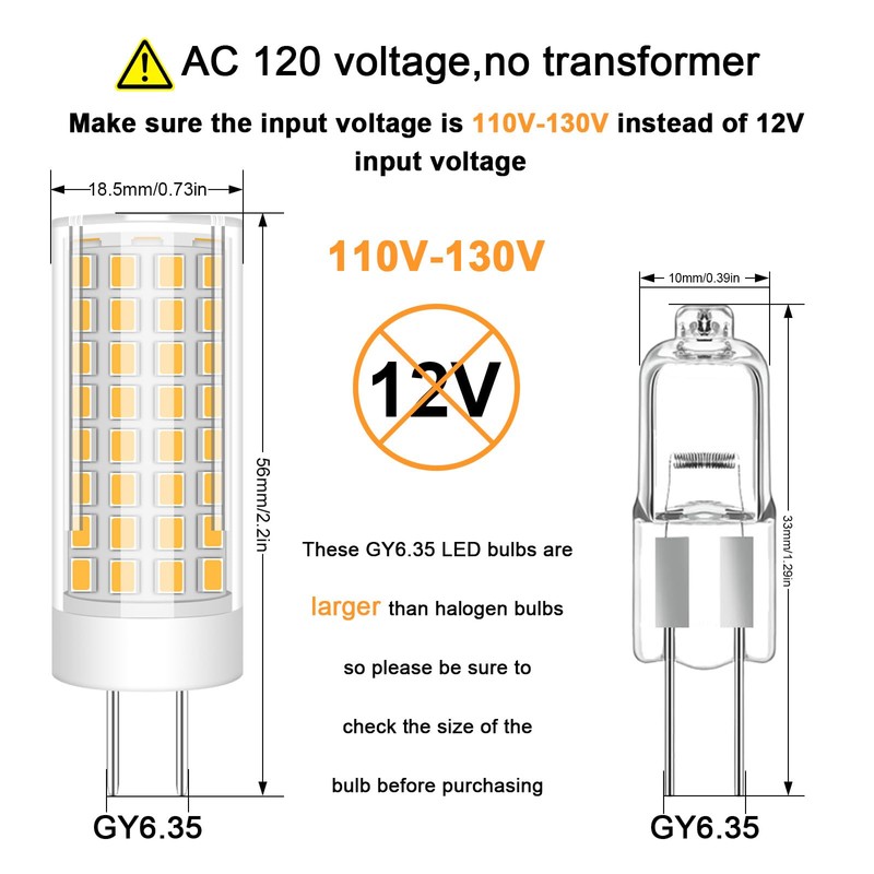 Megereet GY6.35 LED Bulb G6.35 7W AC 110V-130V (Cannot be