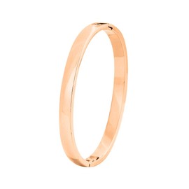 Edforce Stainless Steel Women's 18k Gold Plated Stackable Bangle Bracelet Hinged Oval-Shape (Rose Gold, Medium 6.75" Inches)