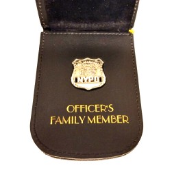 BadgeIDWallets NYPD Family Member Front Pocket Wallet  with ID /CC/ Money Clip/ With Mini Badge