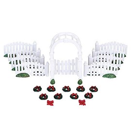 Lemax Village Collection Plastic Arbor & Picket Fences with Decorations Set of 20# 04233
