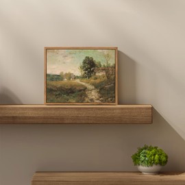 Bluebubble Framed Canvas Vintage Wall Art Home Decor Print, Cottage Road Forest Landscape Painting Wall Art Prints, Canvas Wall Art for Living Room,Bedroom, Office Hallway Decoration- 8"x10"