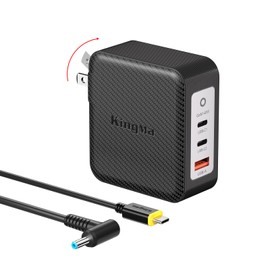 King Ma 140W GaN Laptop Charger, PD 3.1 Fast Wall Charger with Foldable Plug & USB-C Cable, 3-Port Portable Charger Compatible with HP OMEN 2/11IIIpro/3 Plus Pavilion Gaming 2/Notebook/ENVY15/ENVY17