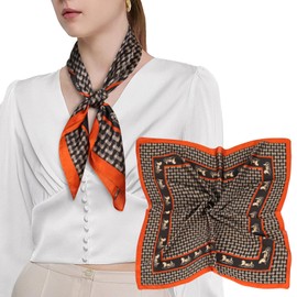 EXTREE Silk Feeling Scarf Medium Square Satin Head Scarf Sleeping Hair Wrapping for Women 27.5 × 27.5 inches