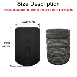LANZMYAN Tire Storage Bag Large Spare Tire Cover,Tire Bag Waterproof Dust-Proof Tire Wheel Protector for RV,Jeep Trucks, SUV, Trailer,Fit 28 Inch Tire Diameter