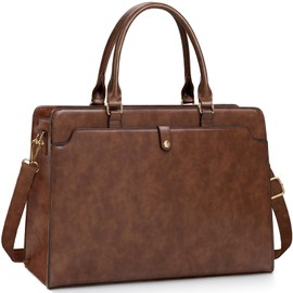 Laptop Bag for Women 15.6 Inch Laptop Tote Bag Leather Work Bag Waterproof Briefcase Business Office Computer Bag Large Handbag Shoulder Bag