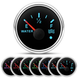 52mm Water Level Gauge 0-190ohm, Water Indicator Tank Level Meter 7 Colors Backlight Universal for Car Boat