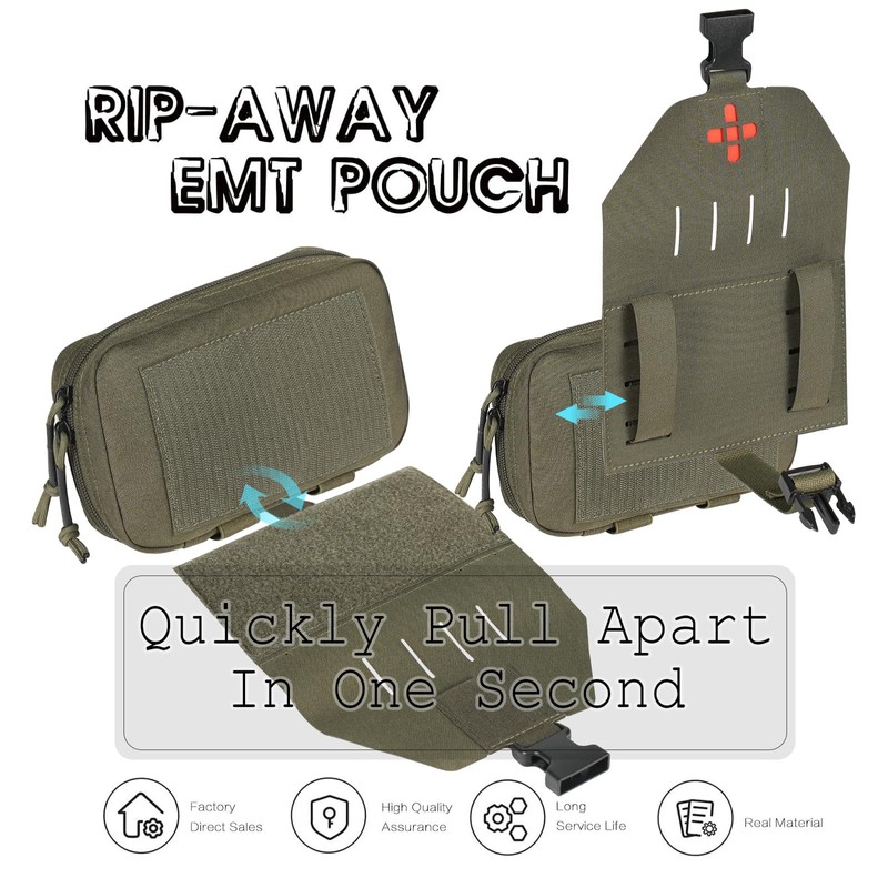 Lonloke Ifak Pouch-Rapid Deployment Tactical MOLLE Trauma Kit Pouches, Quick