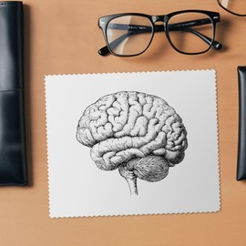 2 x 'Human Brain Side View' Microfibre Lens/Glasses Cleaning Cloths (LC00032259)