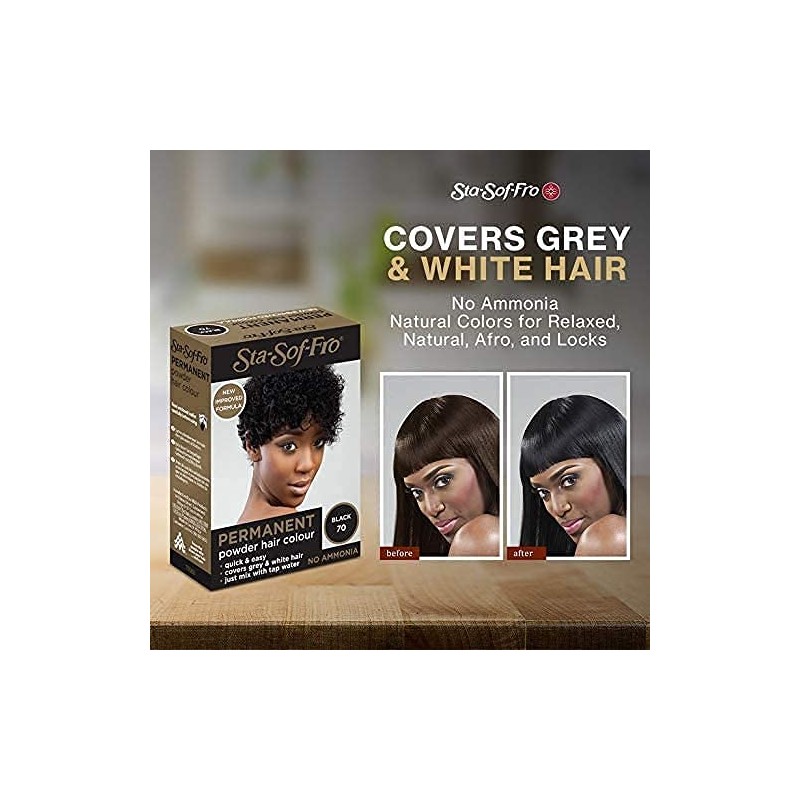 Sta-Sof-Fro Permanent Hair Color Powder Covers Grey & White Hair