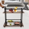FFanhia Industrial Bar Carts/Serving Carts/Kitchen Carts/Wine Rack Carts w/Wheels with