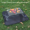Fireproof Grill Pad Fiberglass Cloth Heat Resistant Foldable Square Fire