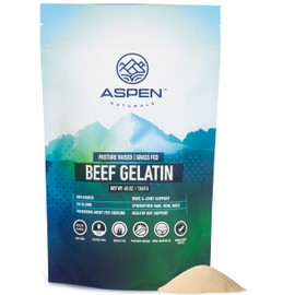ASPEN NATURALS Beef Gelatin Powder 3 Lb – Grass Fed, Pasture Raised | Healthy Hair, Skin & Nails | Gut Support | Paleo Friendly Protein Supplement | Unflavored, Non-GMO, Gluten-Free | ASPEN NATURALS