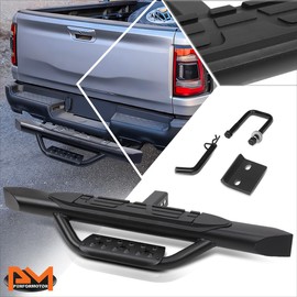 Universal Black Oval Steel Trailer Tow Hitch Step Fits 2 Inch Receiver, Heavy Duty and Anti Vibration Hitch Step, 36.5" W X 3.75" OD