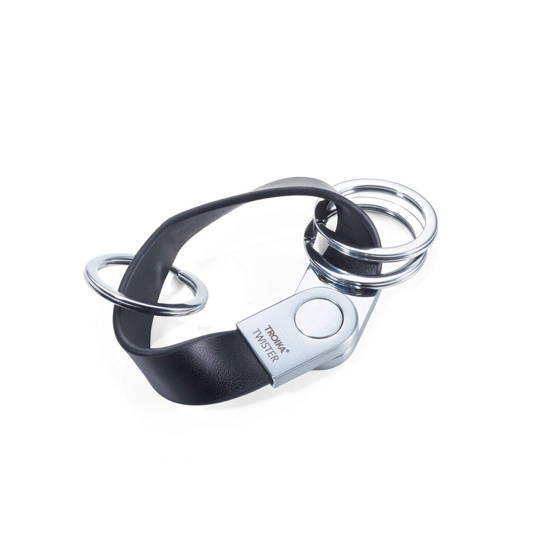 Troika Key Ring, Twister Style Key Chain TR-KRG749/LE, 749 black