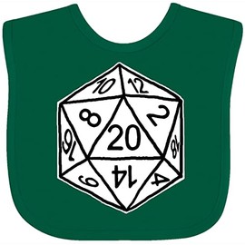 inktastic 20 Sided White Dice Baby Bib Green - Gus Fink Studios 2a8e0