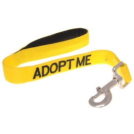 Adopt ME Yellow Color Coded Nylon 2 Foot Short Luxury Padded Handle Dog Leash (New Home Needed) Donate to Your Local Charity
