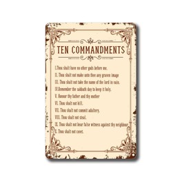 CJANY SENGS Tin Metal The Ten Commandments: God's+Rules Old Master Room for Sign 08x12inch