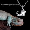 HUKKUN Bearded Dragon Necklace Sterling Silver Lizard Jewellery Gift for