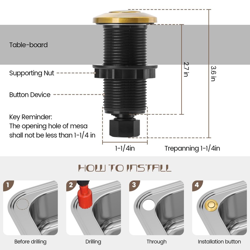 Garbage Disposal Air Switch Kit Sink Top Waste Disposal Long