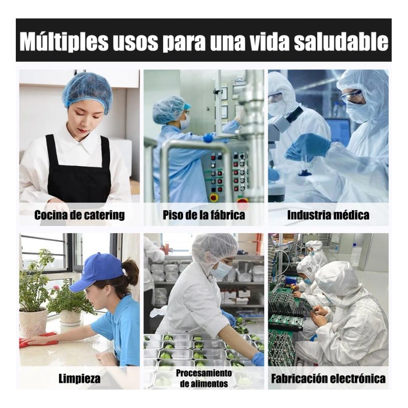 Cofia Gorro Plisado Desechable 200 Pzas - Plisado Cofias