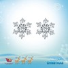 Brilove 925 Sterling Silver Snowflake Cubic Zirconia Earrings for Christmas