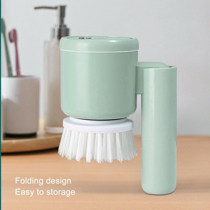Cordless Electric Cleaning Brush Foldable IPX7 Waterproof Handheld Spinning Scrub
