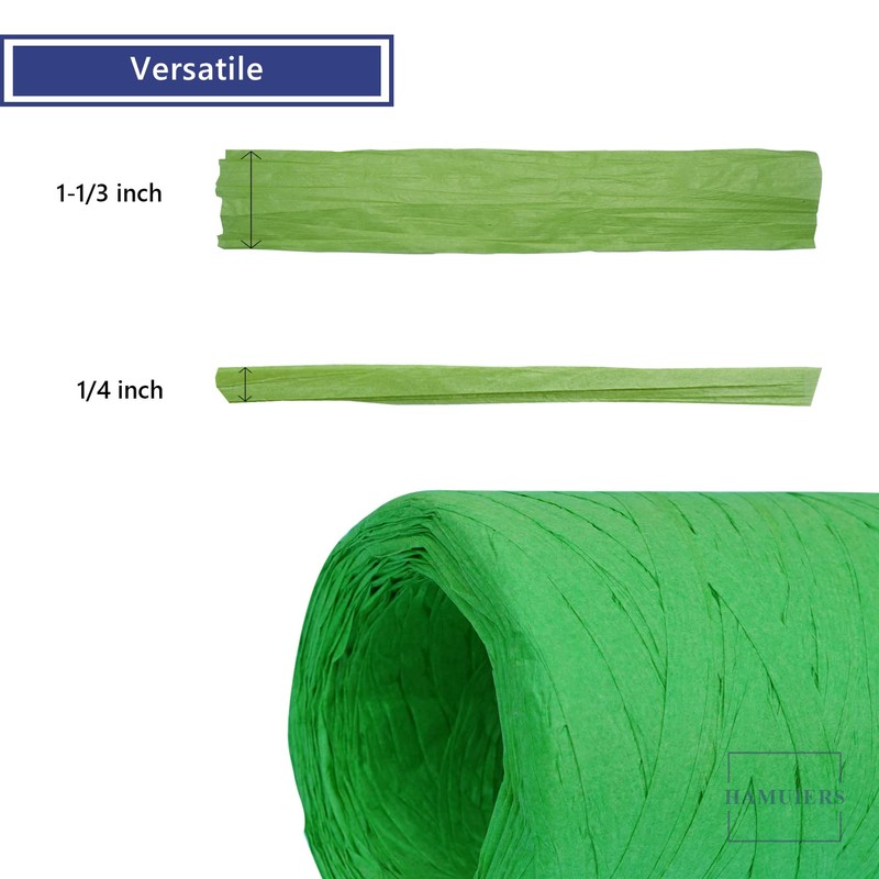 HAMUIERS Raffia Ribbon for Gift Wrapping, Packing Paper Twine Ribbon,
