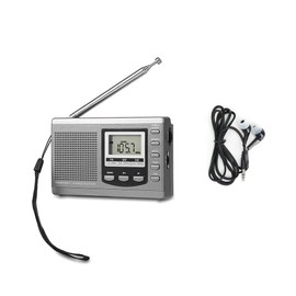 Portable Mini Radios FM/MW/SW Receiver with Digital Alarm Clock FM Radio Receiver Grey