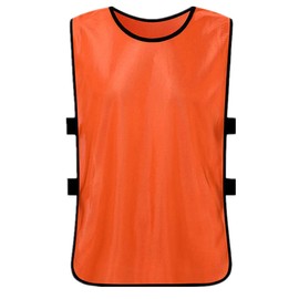 DreamHigh Pinnies Scrimmage Vests for Kids, Youth and Adults (12-Pack) - Soccer Pennies (Orange, Large)