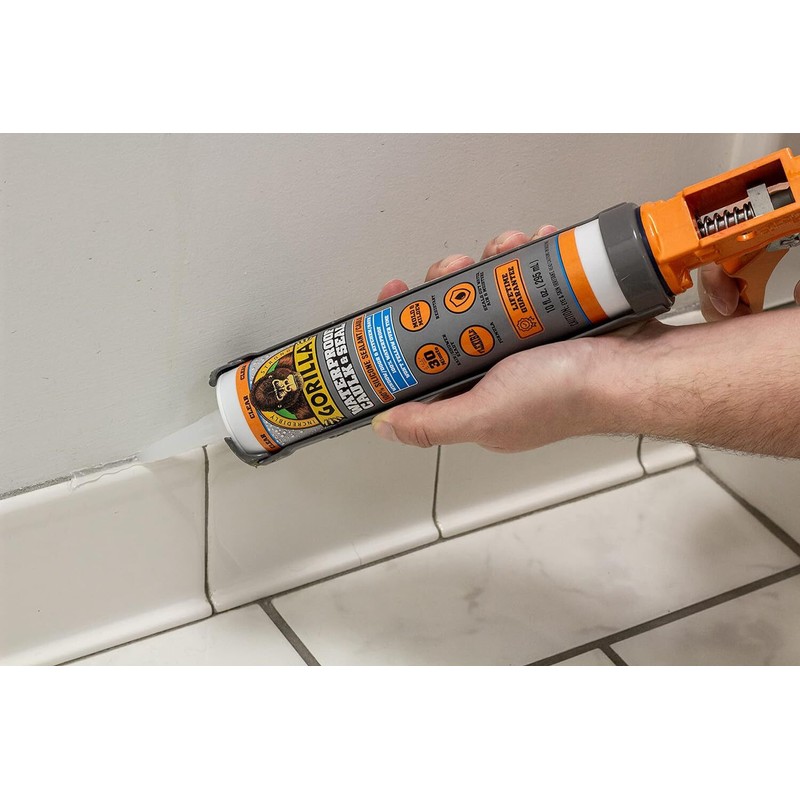 Gorilla Glue Clear Caulk 10Oz Sealant For Home Improvement Waterproof