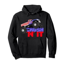 Monster Trucks Crush N It | Off Road Riding Lovers Men Boys Pullover Hoodie