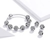 Shining Charm Letter Initial S Alphabet Beads Round Flower 925