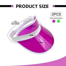 HDGSAFD 2 Pieces Women Sun Hats Women Summer Sun Hats Outdoor Sports Hats Ladies Tennis Hats Retro Sun Hats, rose red