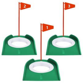 3 Pcs Golf Putting Cup and Flag,Golf Putting Practice Training Aids Indoor Outdoor for Kid Adult Golf Putting Hole Putter Regulation Cup for Office Garage Yard Practice
