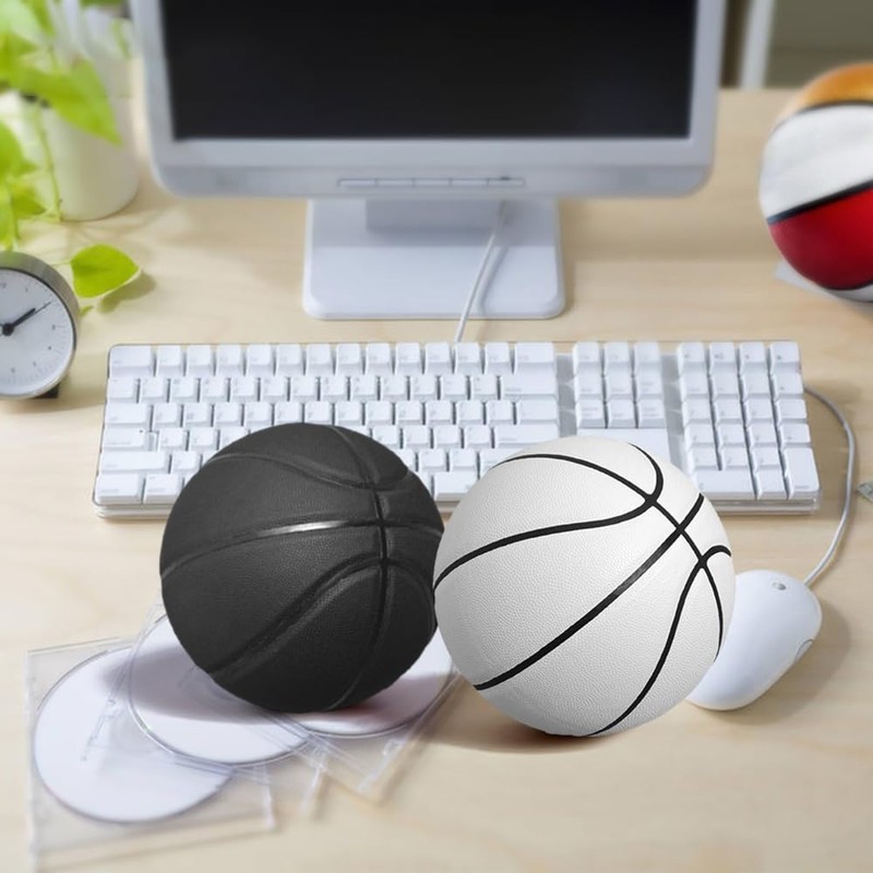 MINDCOLLISION Mini Basketball, Solid Color without Logo, Absorbent Soft Leather,