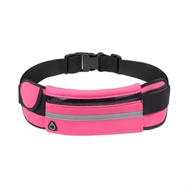 Fanny Pack– Zipperless Waist Pack for Jogging, Gym, Travel – Moisture-Wicking, No-Bounce Fitness with Secure Pockets – Unisex Belt for Men & Women (PINK)
