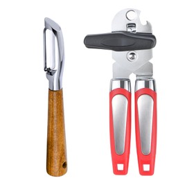 Left Handed Can Opener and Peeler Set, Lefty Kitchen Tools Utensils for Left Hand People/Adults (2 in 1)