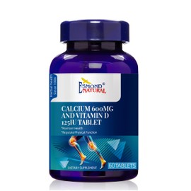 Esmond Natural Calcium 600mg and Vitamin D125IU Tablet，60 Count